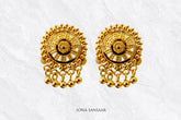 Jeevika Gold Culcutti Hanging Studs with Dangling Balls | Sona Sansaar